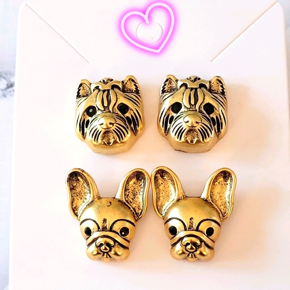 Jewelry - 2/$20🌼 2 Pairs of Puppy Dog Earrings Studs NWOT